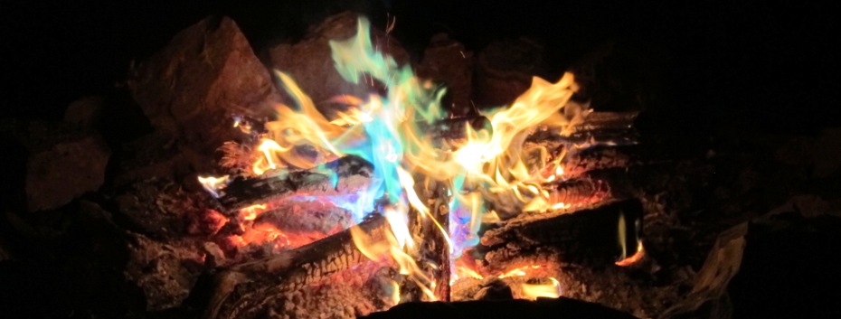 Multi-colored campfire.