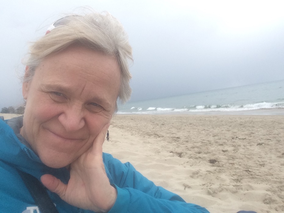 Photo of Carol Koziol at the beach.